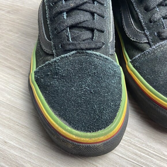 RARE VANS Authentic Black RASTA Red Yellow‎ Green Men 4 Women 5.5 Snoop - Picture 3 of 13